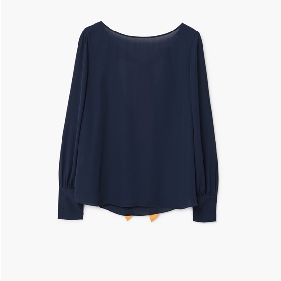 MANGO Yellow Back Bow Blouse - Picture 4 of 7